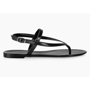 stuart weitzman New Solid Black Jelly Flat Thong Sandals 7